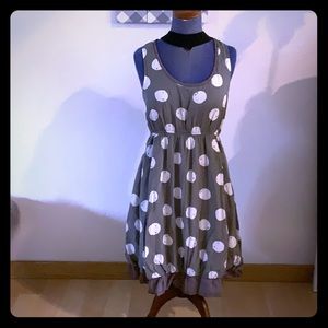 Esley Polka dot gray white ruffled dress size M